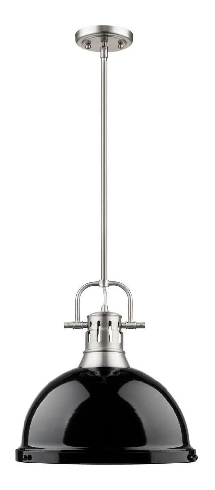Black Duncan 1 Light Indoor Pendant - 14 Inches Wide by Golden
