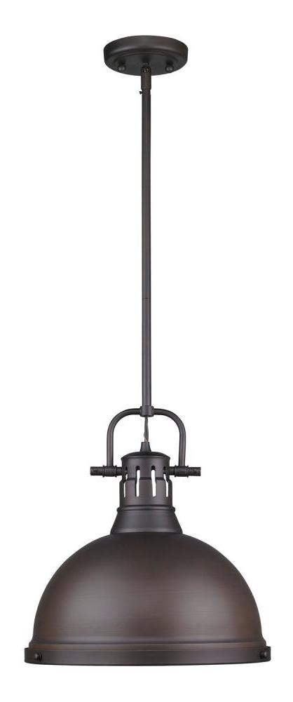 Rubbed Bronze Duncan 1 Light Indoor Pendant - 14 Inches Wide