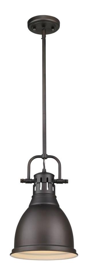 Rubbed Bronze Duncan 1 Light Indoor Pendant - 8.875 Inches Wide by Golden