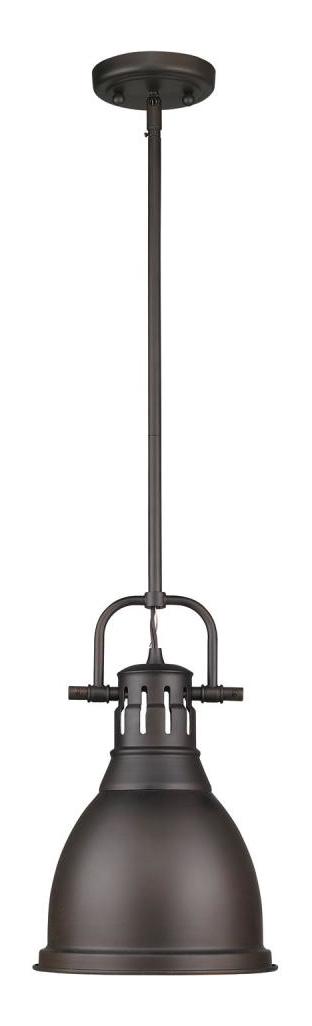 Rubbed Bronze Duncan 1 Light Indoor Pendant - 8.875 Inches Wide
