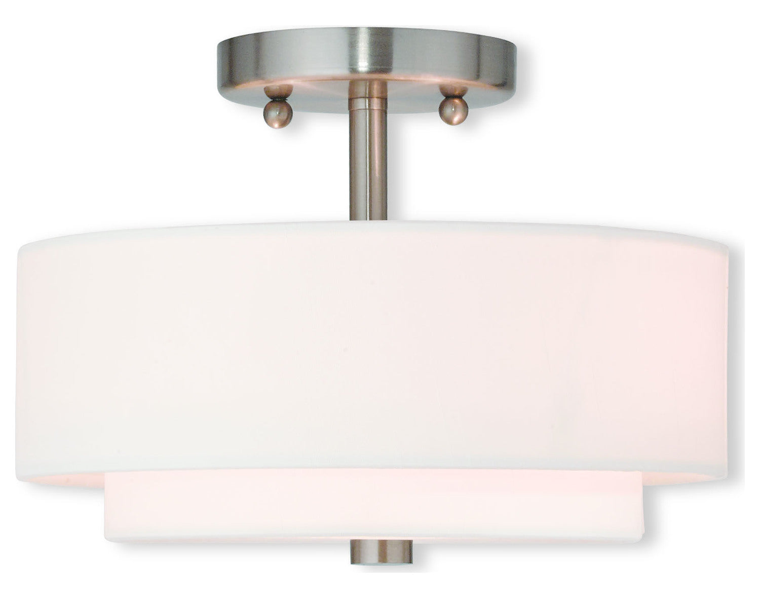Brushed Nickel  2 Light Semi Flush Ceiling Fixture by Livex Lighting