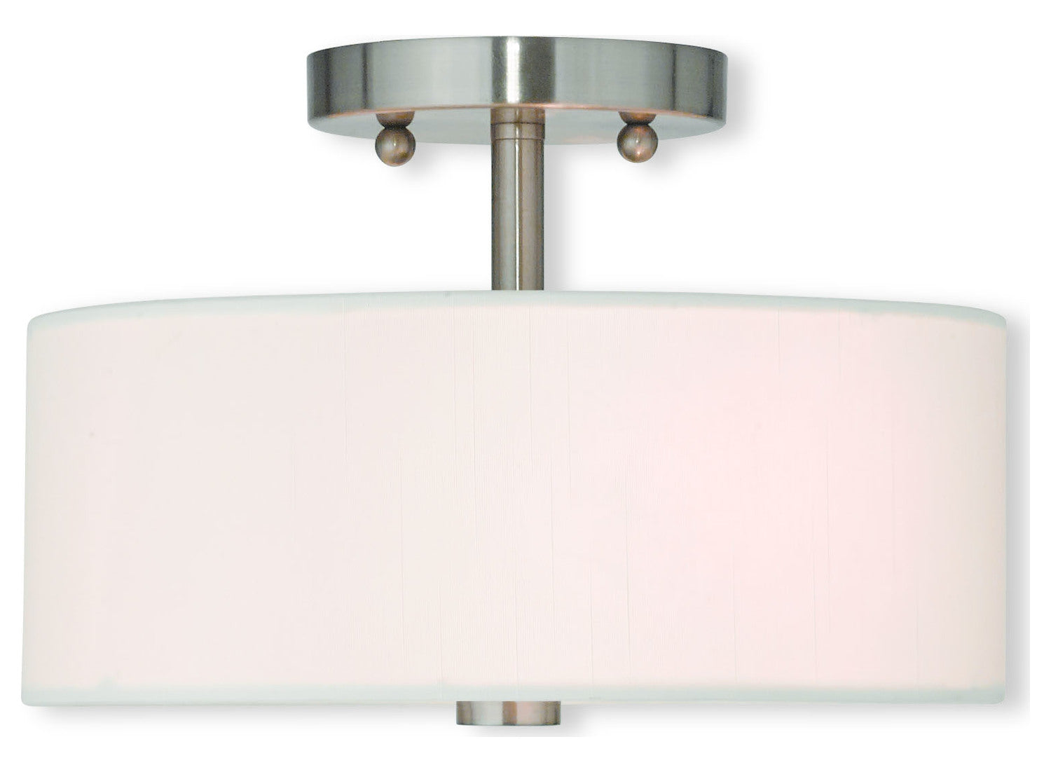 Brushed Nickel  2 Light Semi Flush Ceiling Fixture by Livex Lighting
