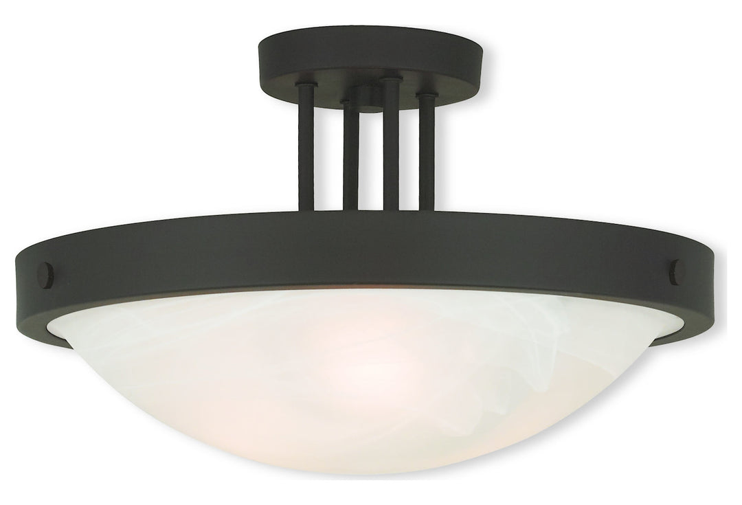 Bronze  3 Light Semi Flush Ceiling Fixture by Livex Lighting
