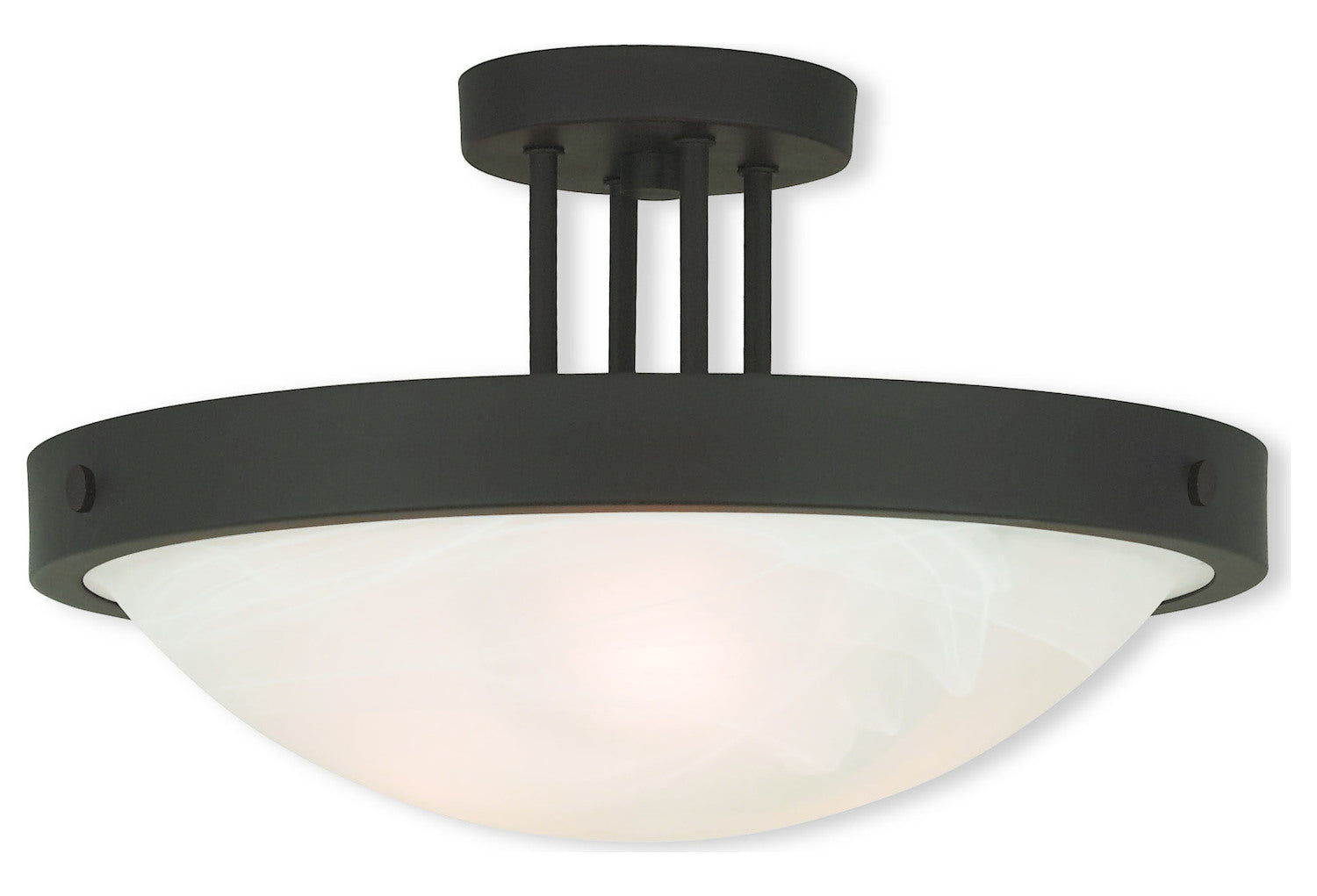 Bronze  3 Light Semi Flush Ceiling Fixture by Livex Lighting