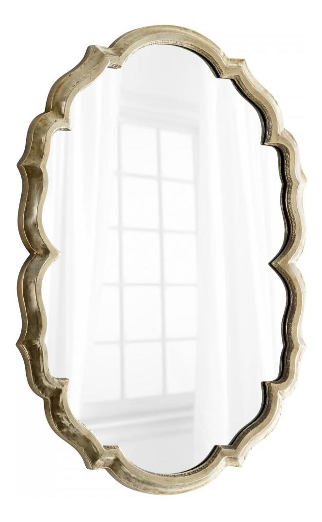 Silver 39.75 x 29 Banning Oval Iron and Wood Mirror by Cyan Designs