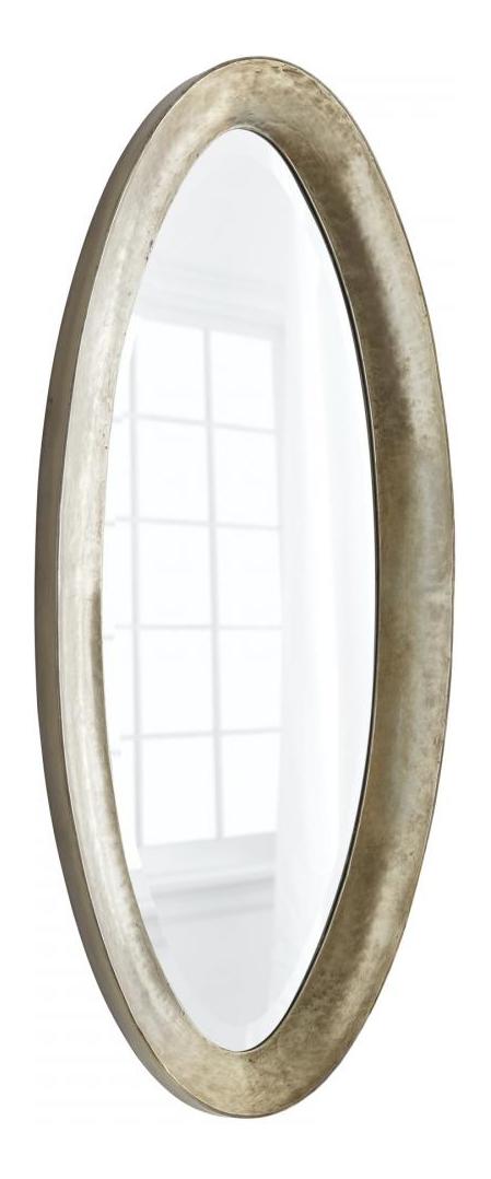 Silver 55 x 22 Manfred Oval Iron and Wood Mirror by Cyan Designs