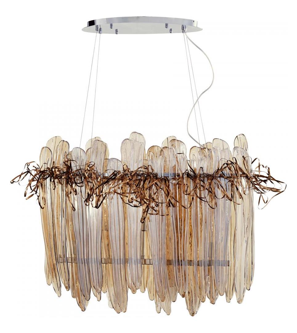 Chrome And Copper  5 Light 1 Tier Linear Chandelier by Cyan Designs