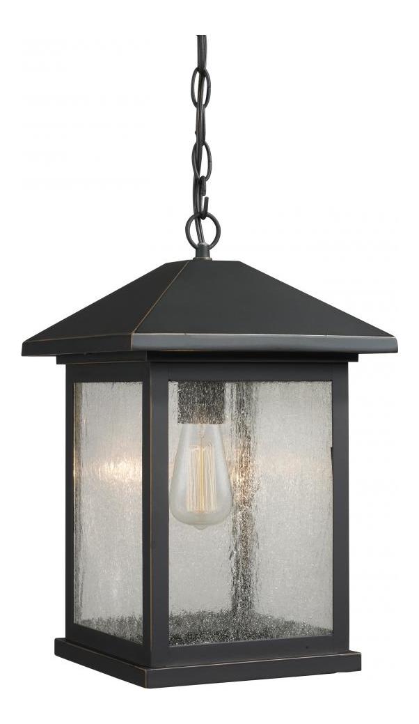 Oil Rubbed Bronze  Single Light 9-1/2in Wide Outdoor Mini Pendant by Z-Lite