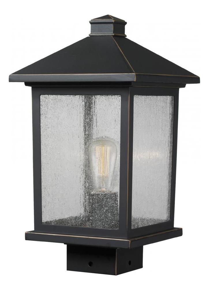 Oil Rubbed Bronze  14.375in Tall 1 Light Outdoor Lantern Post Light by Z-Lite