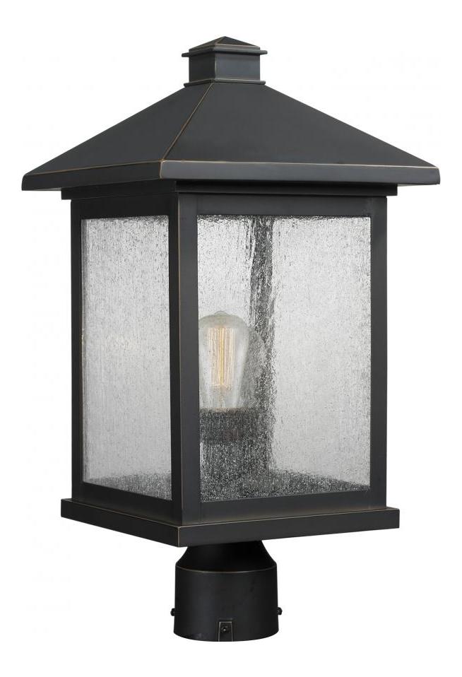 Oil Rubbed Bronze  18.5in Tall 1 Light Outdoor Lantern Post Light by Z-Lite