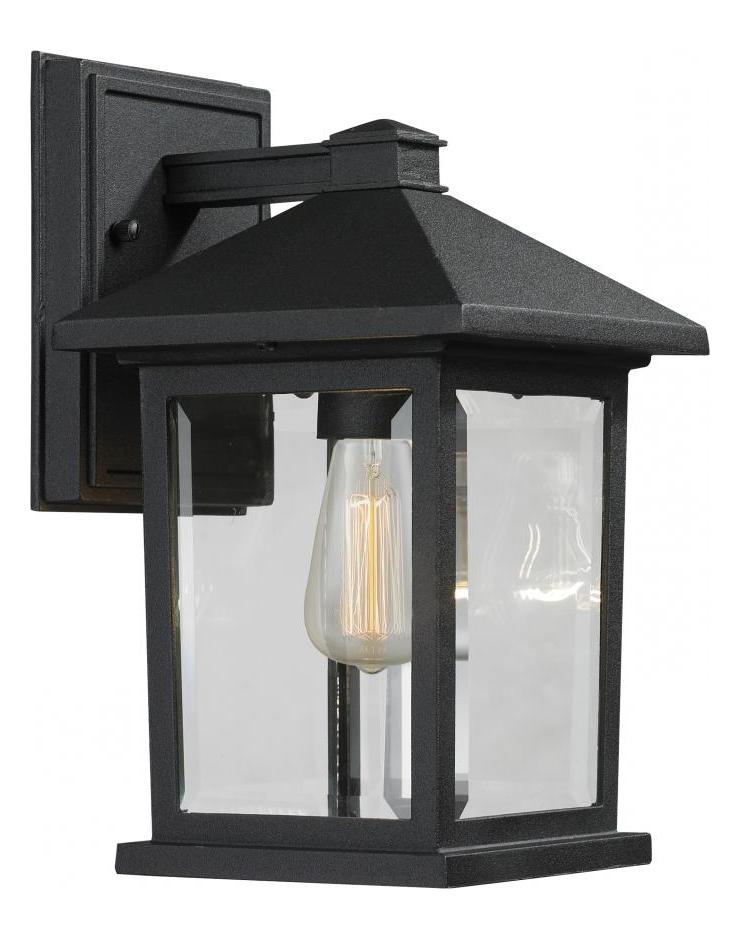 Black  Small 1 Light Outdoor Lantern Wall Sconce by Z-Lite