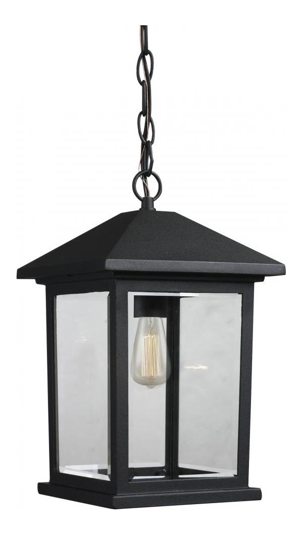 Black  Single Light 8in Wide Outdoor Mini Pendant by Z-Lite