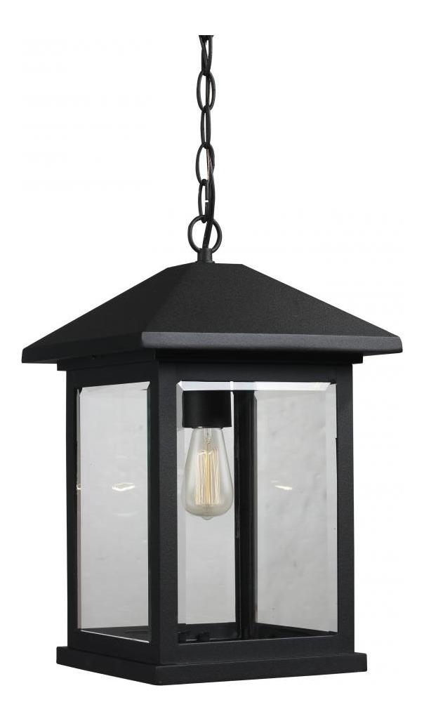 Black  Single Light 9-1/2in Wide Outdoor Mini Pendant by Z-Lite