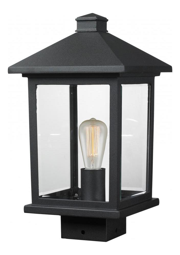 Black  14.375in Tall 1 Light Outdoor Lantern Post Light by Z-Lite