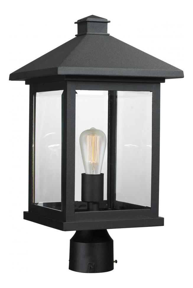 Black  18.5in Tall 1 Light Outdoor Lantern Post Light by Z-Lite