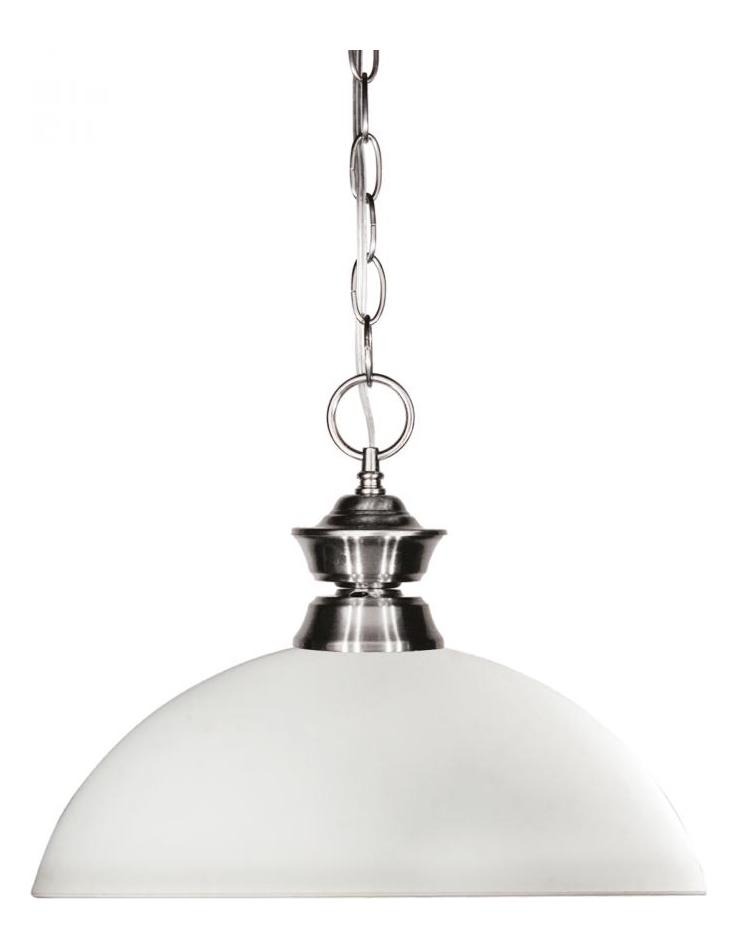Brushed Nickel  1 Light Pendant with Glass Frosted Shade by Z-Lite
