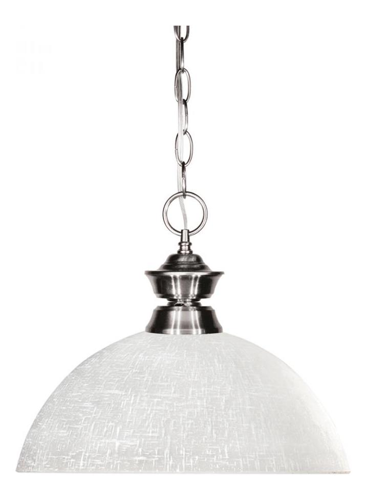 Brushed Nickel  1 Light Pendant with Glass Patterned Shade by Z-Lite