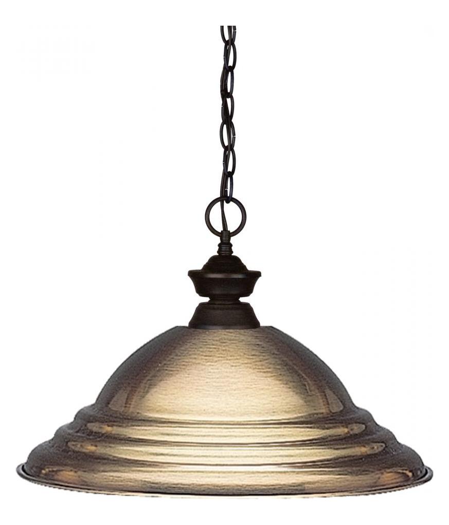 Bronze  1 Light Pendant with Patterned Metal Shade by Z-Lite