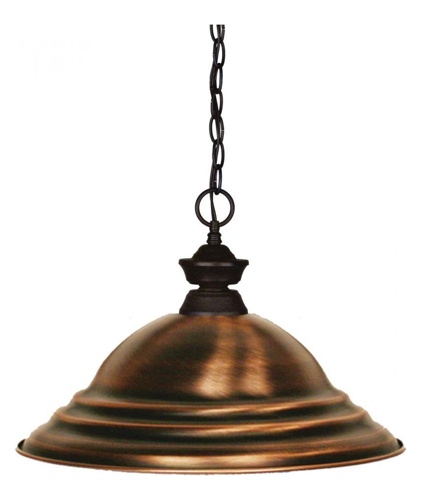 Bronze  1 Light Pendant with Patterned Metal Shade by Z-Lite