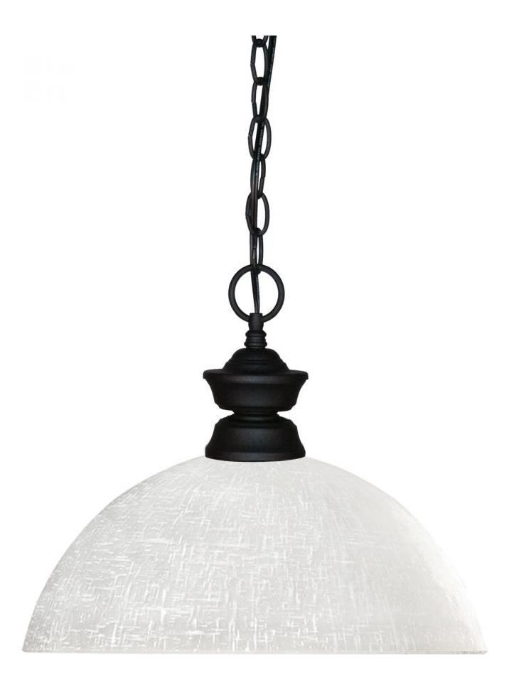 Matte Black  1 Light Pendant with Glass Patterned Shade by Z-Lite