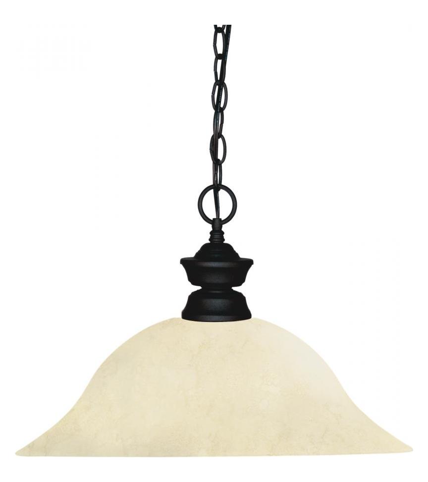 Matte Black 1 Light Full Sized Pendant by Z-Lite