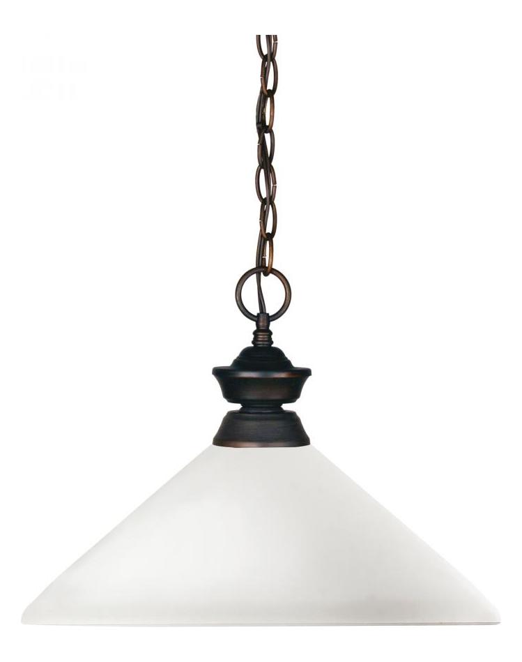 Olde Bronze  1 Light Pendant with Glass Frosted Shade by Z-Lite