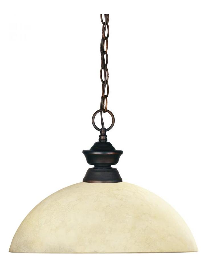 Olde Bronze  1 Light Pendant with Glass Shade by Z-Lite