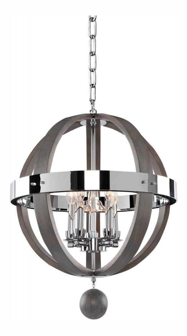 Chrome  5 Light Pendant by Kalco