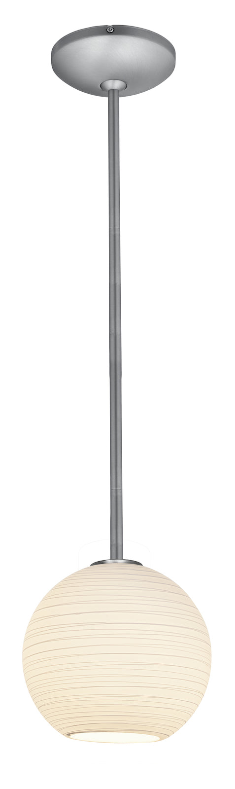 Brushed Steel / White Line Janine 1 Light Mini Pendant by Access