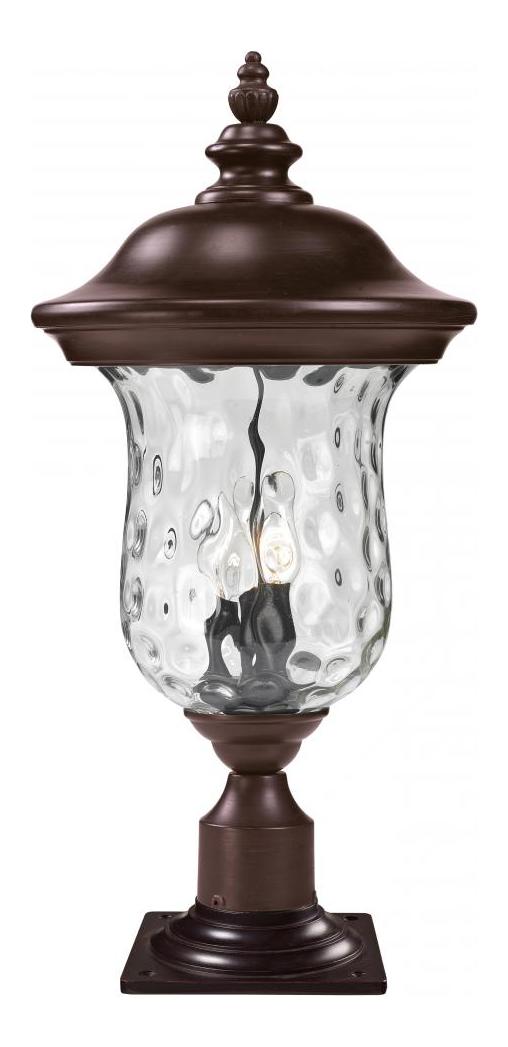 Bronze  3 Light Outdoor Pier Mount Light with Clear Water Glass Shade by Z-Lite