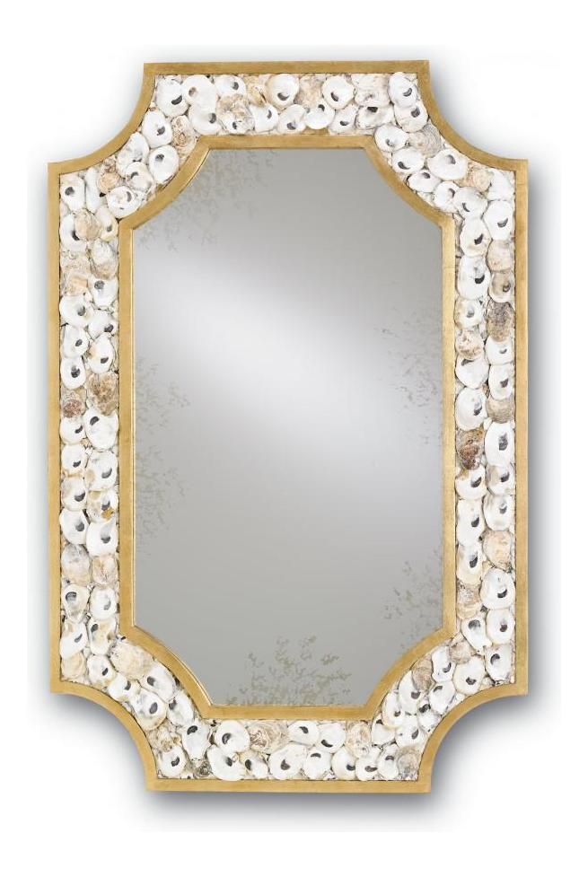 Gold Leaf  45in. Tall Rectangular Wall Hung Mirror by Currey