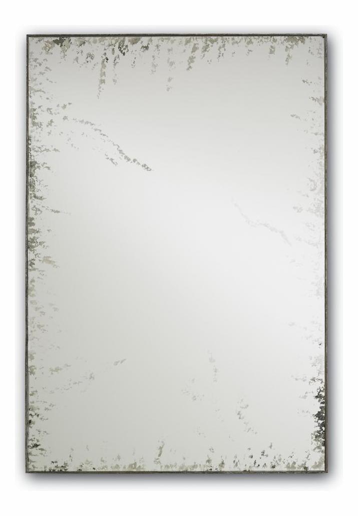 Dirty Silver  34in. High Wall Hung Antique Rectangular Mirror by Currey