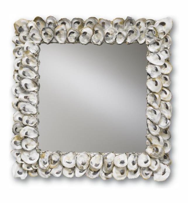 Natural Shell  Shell 20in. Square Mirror by Currey