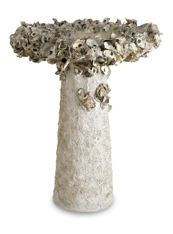 Oyster Shell Birdbath by Currey