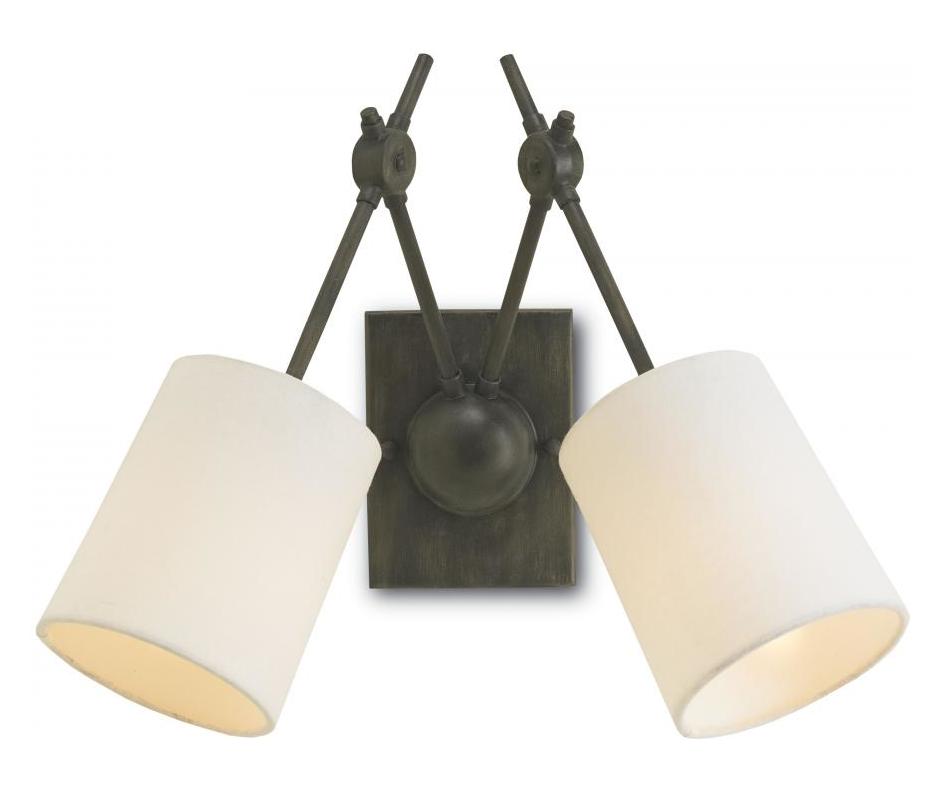 Wrought Iron  2 Light 15in. High Wall Sconce by Currey