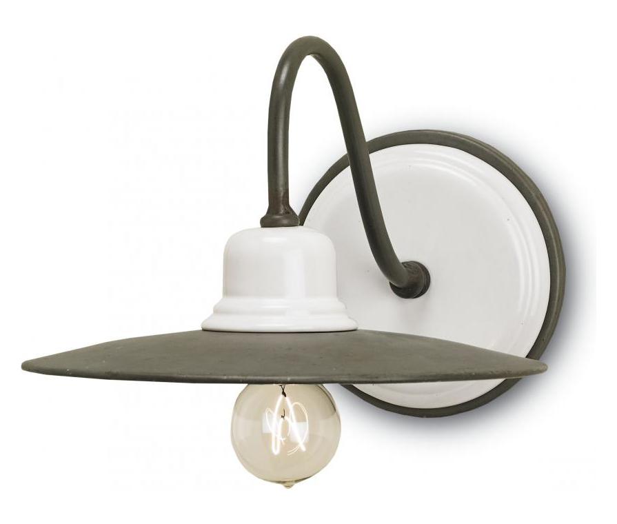 White  1 Light 12in. High Wall Sconce by Currey