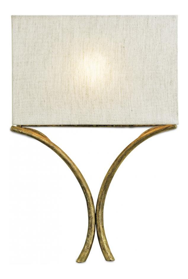 18in H 1 Light Ada Wall Sconce With Rectangular Natural Linen Shade by Currey