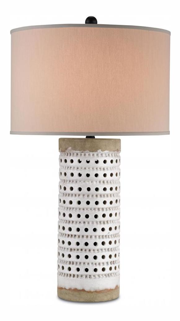 Antique White Crackle  1 Light Accent Table Lamp by Currey
