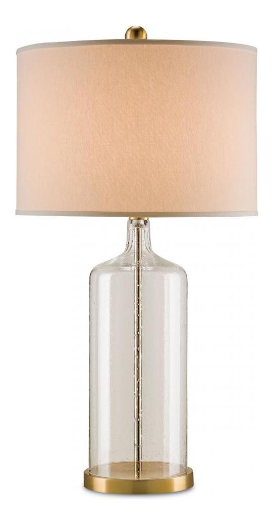 Clear Seedy Bubbled Glass / Brass  1 Light Table Lamp by Currey