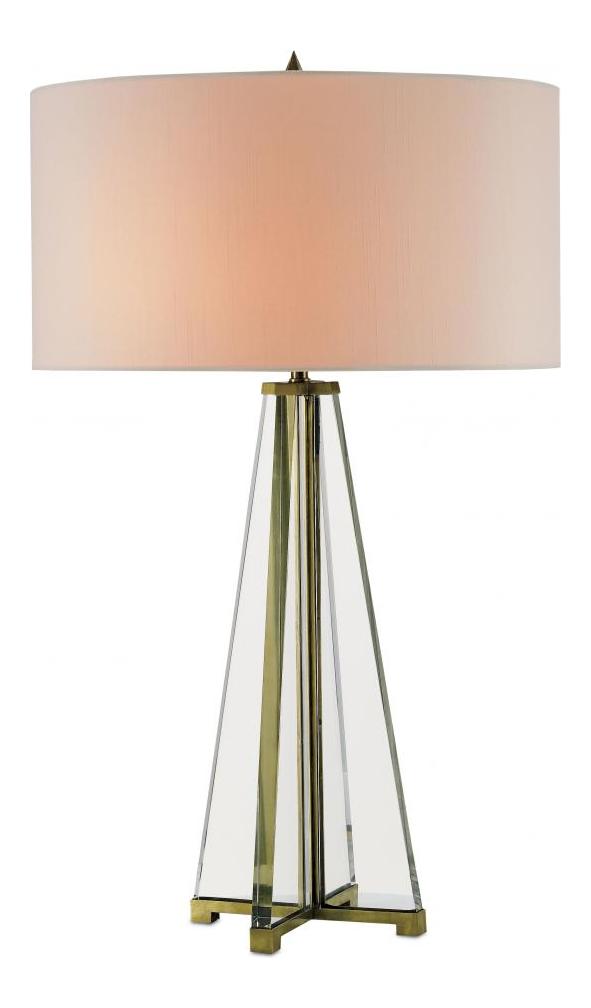 Brass / Clear Optic Crystal Lamont 2 Light Table Lamp by Currey
