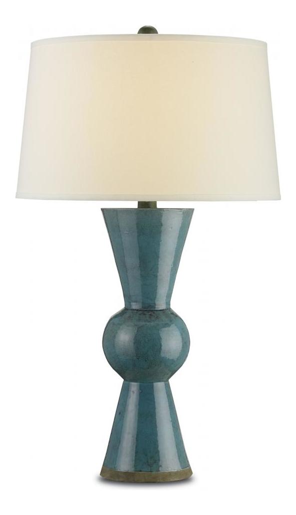 Teal  1 Light Table Lamp with Teal Terracotta Base by Currey