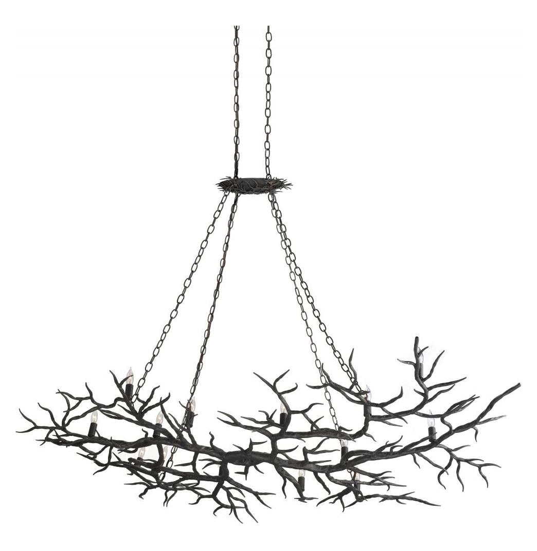 Rustic Bronze  14 Light Linear Chandelier