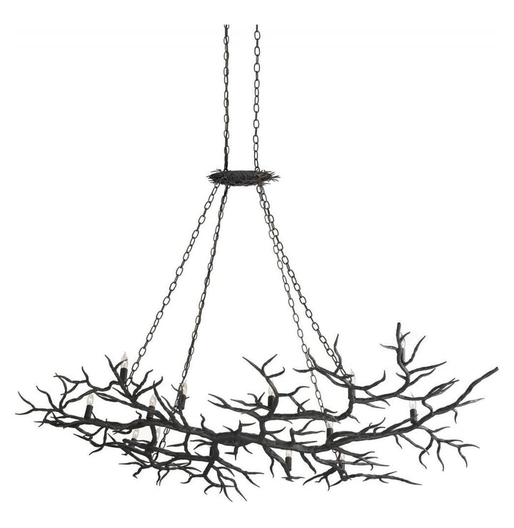 Rustic Bronze  14 Light Linear Chandelier