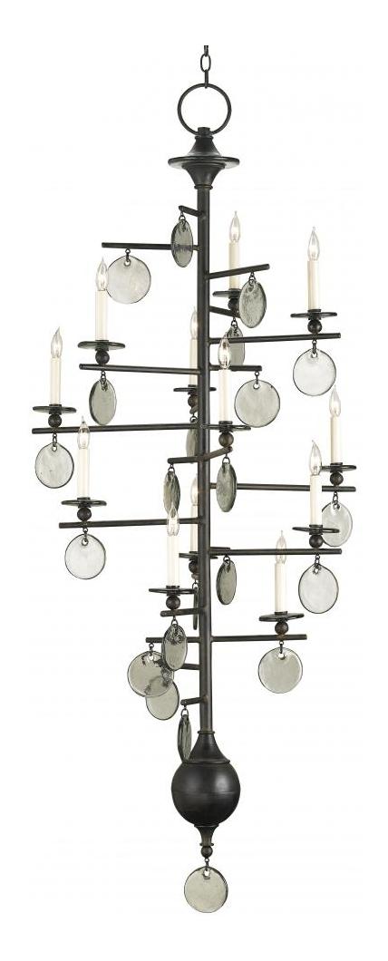 Old Iron 12 Light Wrought Iron Large  Chandelier with Customizable Shades by Currey