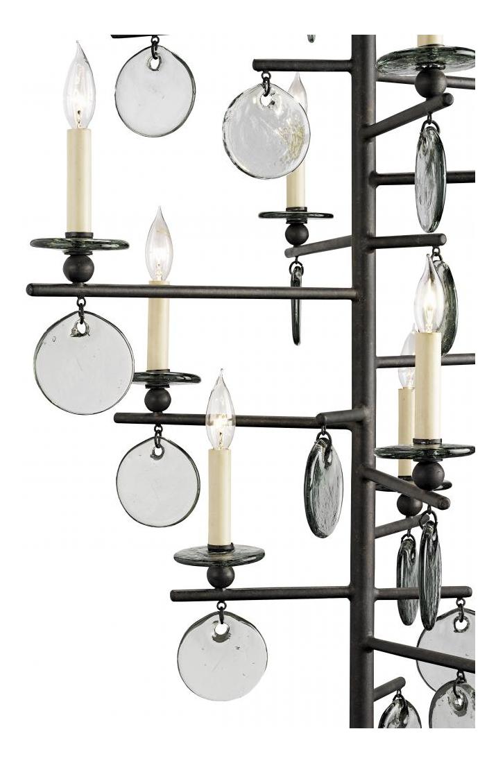 Old Iron 12 Light Wrought Iron Large  Chandelier with Customizable Shades