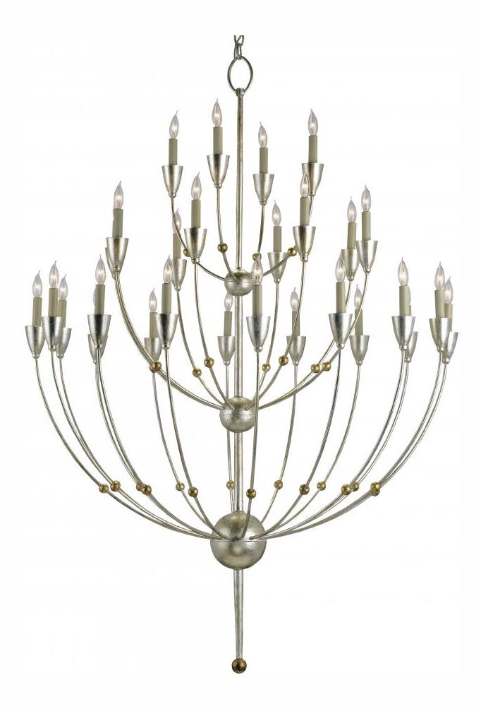 28 Light Large Chandelier With Optional Customizable Shades by Currey