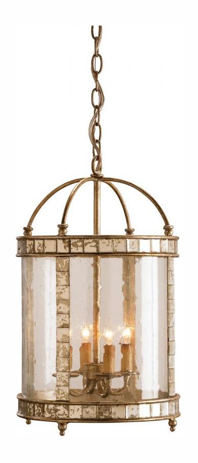 Harlow Silver Leaf  Lantern Small by Currey