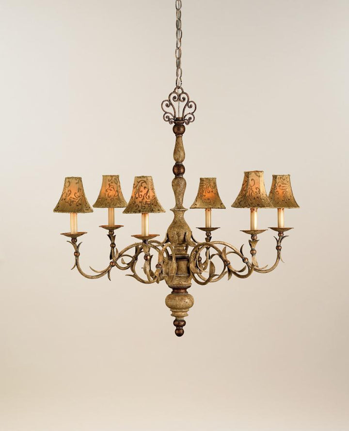 Contemporary Gold Leaf / Seaglass  3 Light 19in. Wide Chandelier