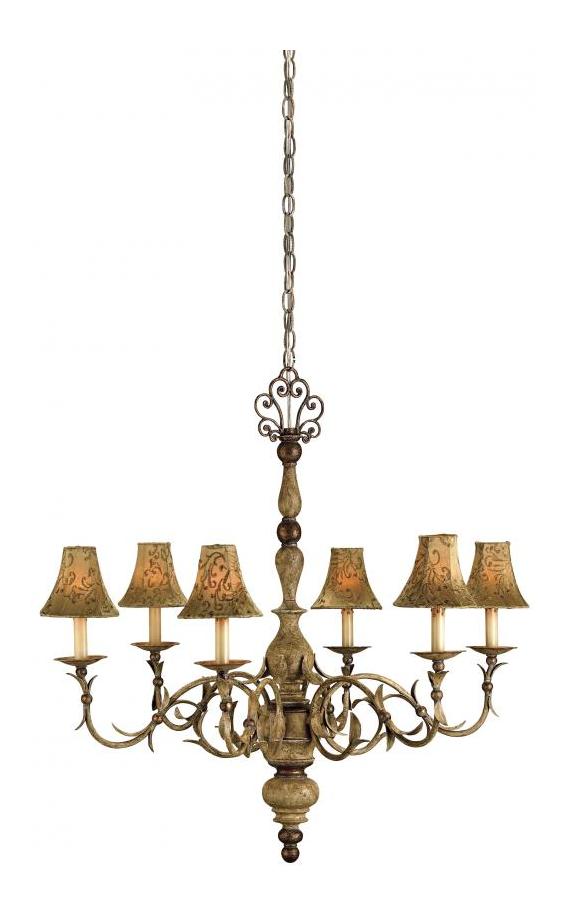 Contemporary Gold Leaf / Seaglass  3 Light 19in. Wide Chandelier