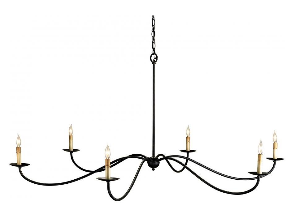 Zanzibar Black  Chandelier with Customizable Shades by Currey